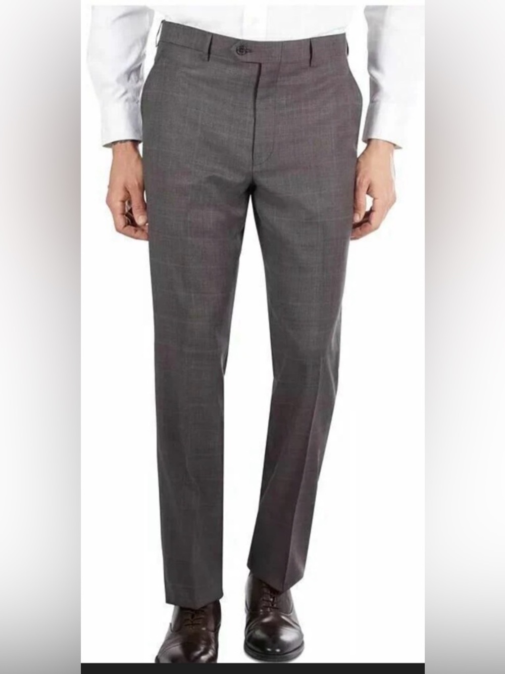 NWT Lauren Ralph Lauren Gray Flat Front Dress Pants 38x32 Classic Fit UltraFlex